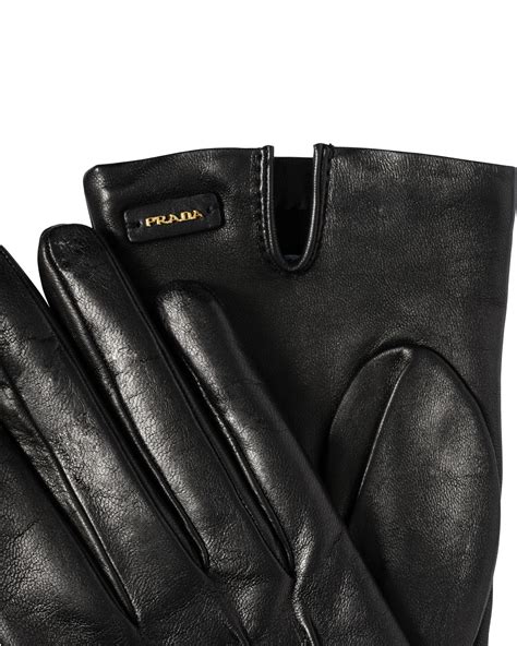 prada leather gloves.